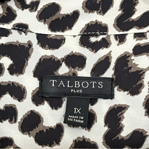 NWOT Talbots Plus Leopard Print Women’s Career Blouse Size 1X Fall 2024 Trend - Picture 9 of 16